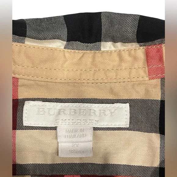 Burberry Kids Tan Plaid Shirt Size:2Y - Picture 5 of 6